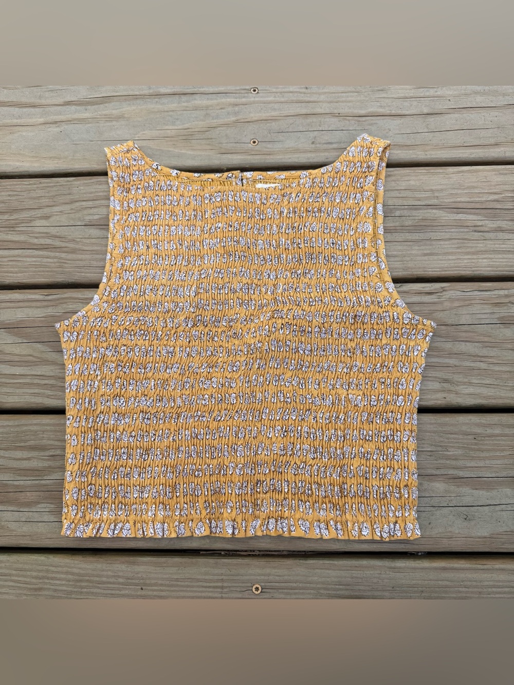 Marea Charlotte Cropped Smocked Top